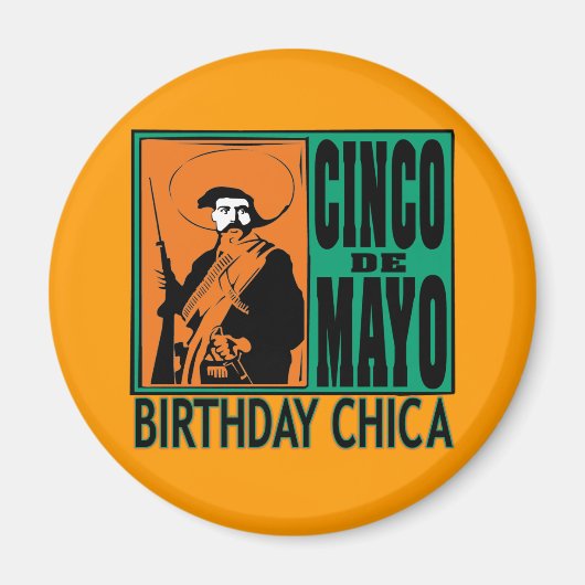 Cinco de Mayo Birthday Chica Magneet (Voorkant)