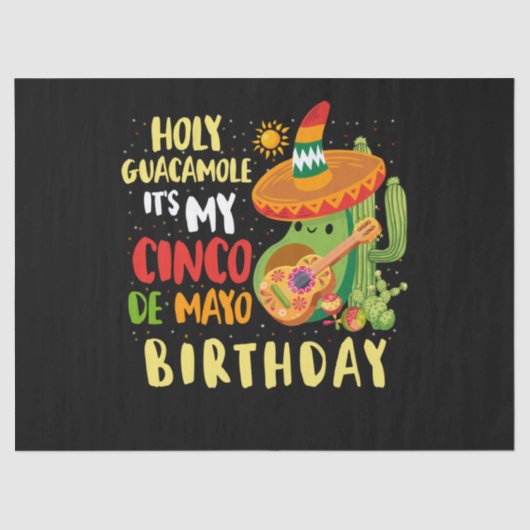 Cinco De Mayo Birthday Heilige Guacamole Mexican Tissuepapier (Voorkant)