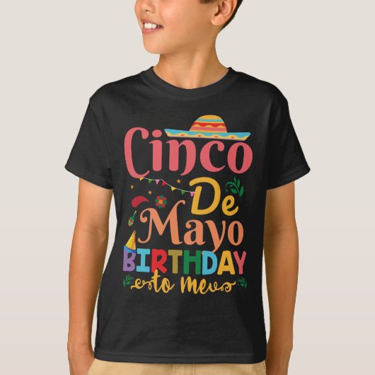 Cinco de Mayo Birthday voor mij, verjaardag op Cin T-shirt (Voorkant)