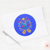 Cinco De Mayo bloemen en gitaren Ronde Sticker (Envelop)
