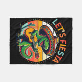 Cinco de Mayo Boys Kinder laat Fiesta dinosaurus M Fleece Deken (Voorkant (Horizontaal))