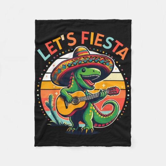 Cinco de Mayo Boys Kinder laat Fiesta dinosaurus M Fleece Deken (Voorkant)