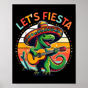 Cinco de Mayo Boys Kinder laat Fiesta dinosaurus M Poster