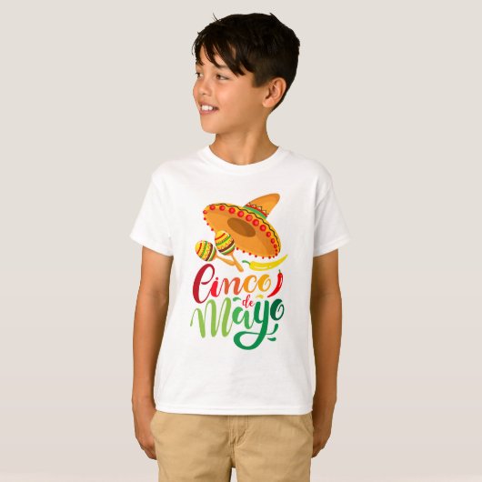 Cinco De Mayo Boys T-Shirt (Voorkant volledig)