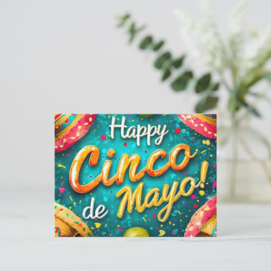 Cinco de Mayo Briefkaart (Staand voorkant)