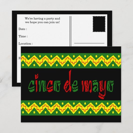 cinco de mayo briefkaart (Voorkant / Achterkant)