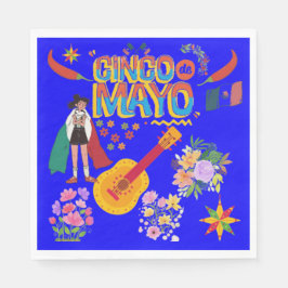 Cinco De Mayo bright blue Servet