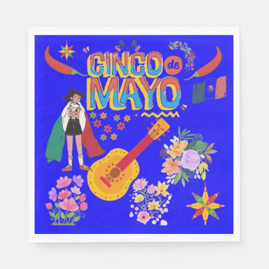 Cinco De Mayo bright blue Servet (Voorkant)