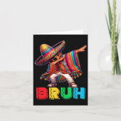 Cinco De Mayo Bruh Dabbing Mexican Boy Poncho Kind Kaart (Voorkant)