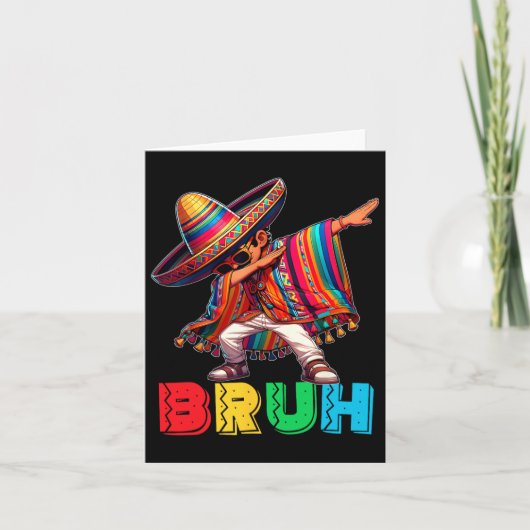 Cinco De Mayo Bruh Dabbing Mexican Boy Poncho Kind Kaart (Voorkant)