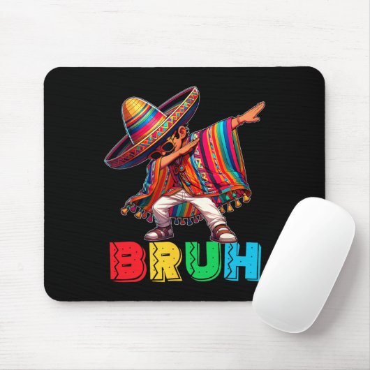 Cinco De Mayo Bruh Dabbing Mexican Boy Poncho Kind Muismat (Met muis)