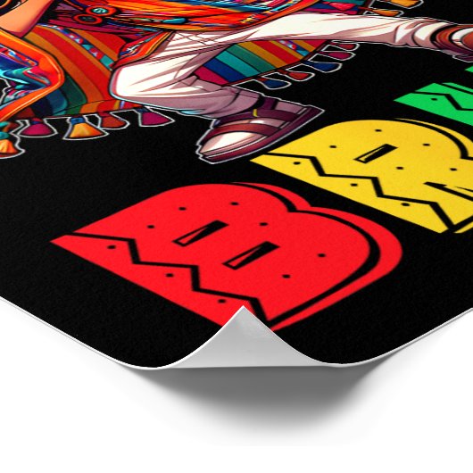 Cinco De Mayo Bruh Dabbing Mexican Boy Poncho Kind Poster (Hoek)