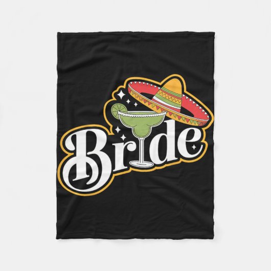 Cinco De Mayo Bruid Sombrero Margarita Party Mexic Fleece Deken (Voorkant)