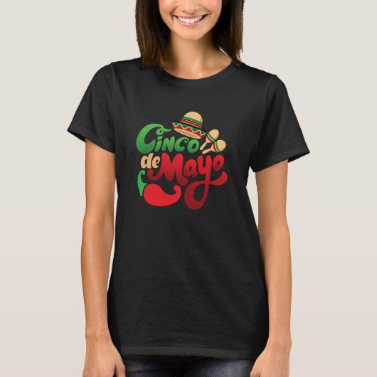 Cinco De Mayo Burritos Mexico Tacos and Avocado 1 T-shirt (Voorkant)