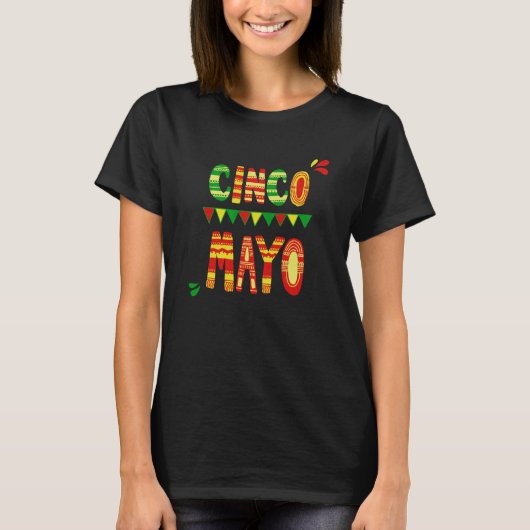 Cinco De Mayo Burritos Mexico Tacos and Avocado  4 T-shirt (Voorkant)