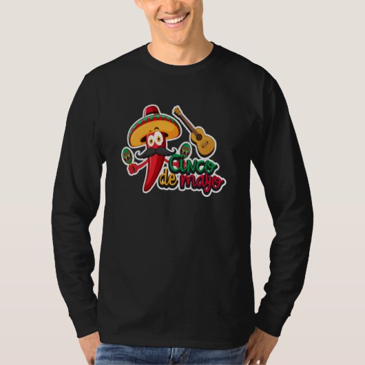 Cinco De Mayo Burritos Mexico Tacos and Avocado  5 T-shirt (Voorkant)