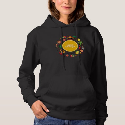 Cinco De Mayo Burritos  Mexico Tacos and Avocado   Hoodie (Voorkant)