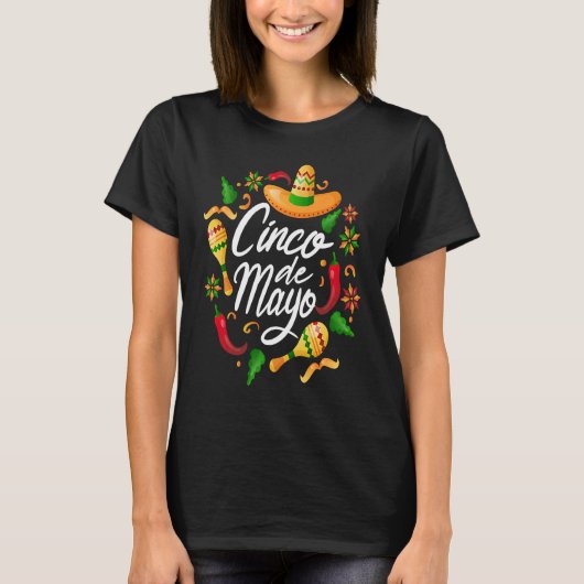 Cinco De Mayo Burritos  Mexico Tacos and Avocado   T-shirt (Voorkant)