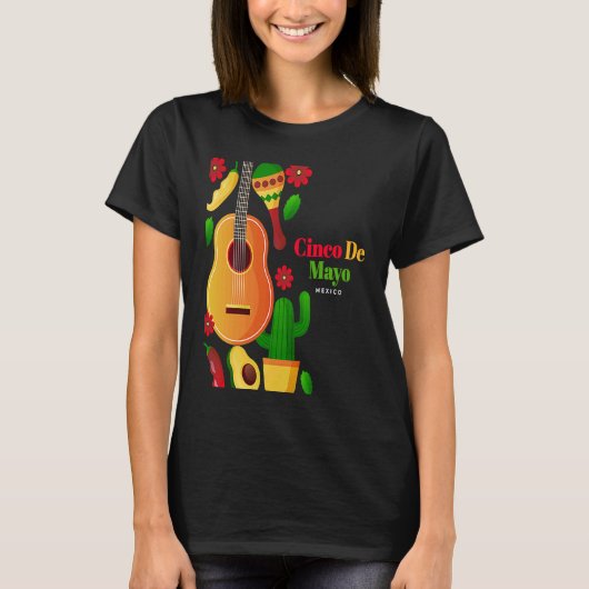 Cinco De Mayo Burritos  Mexico Tacos and Avocado   T-shirt (Voorkant)