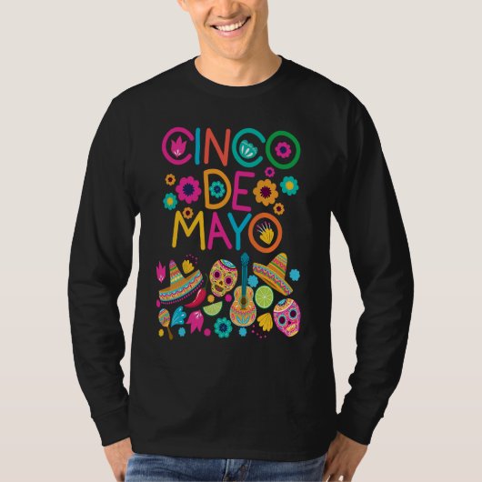 Cinco De Mayo Burritos  Mexico Tacos and Avocado   T-shirt (Voorkant)