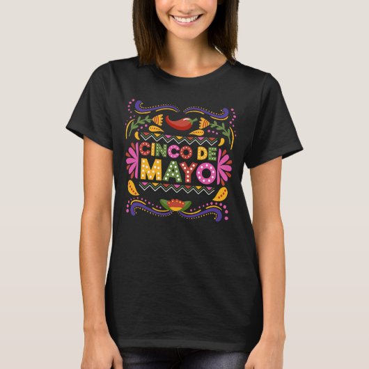 Cinco De Mayo Burritos Mexico Tacos and Avocado T-shirt (Voorkant)