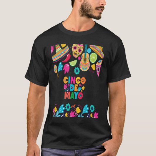 Cinco De Mayo Burritos  Mexico Tacos and Avocado   T-shirt (Voorkant)
