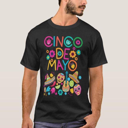 Cinco De Mayo Burritos  Mexico Tacos and Avocado   T-shirt (Voorkant)