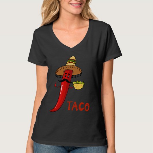 Cinco De Mayo Burritos  Mexico Tacos and Avocado   T-shirt (Voorkant)