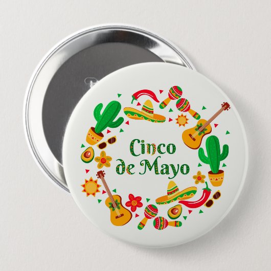 Cinco De Mayo Button (Voorkant /achterkant)