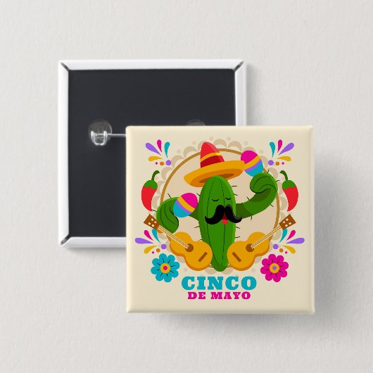 Cinco De Mayo Button (Voorkant /achterkant)