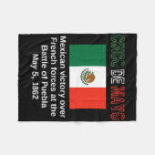 Cinco de Mayo Byttle of Puebla 5 mei Mexicaanse Ci Fleece Deken (Voorkant (Horizontaal))