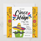 Cinco de Mayo Cactus Folk Flowers Kaart (Voorkant)