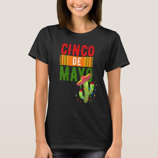 Cinco de Mayo Cactus Hat T-shirt (Voorkant)