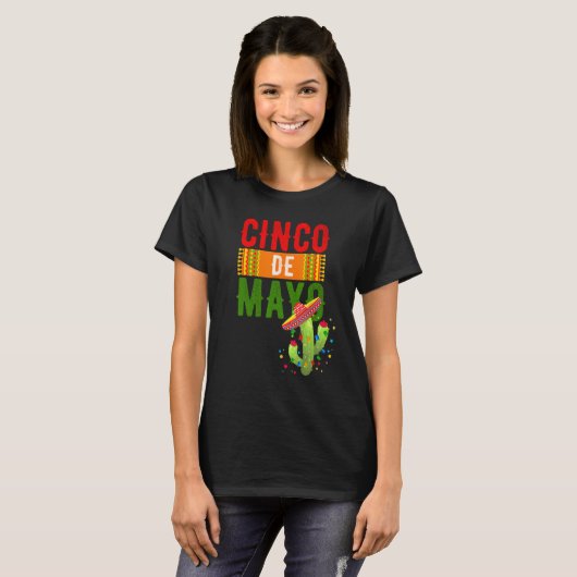 Cinco de Mayo Cactus Hat T-shirt (Voorkant volledig)