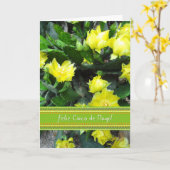 Cinco de Mayo Cactus in Full Bloom in het Spaans Kaart (Gele Bloem)