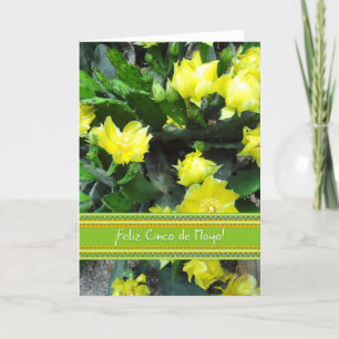 Cinco de Mayo Cactus in Full Bloom in het Spaans Kaart