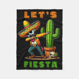 Cinco de Mayo Cactus Mexican Poncho Sombrero Pet B Fleece Deken