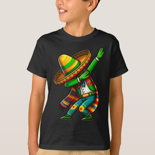 Cinco de Mayo Cactus Mexican Poncho Sombrero Pet B T-shirt (Voorkant)