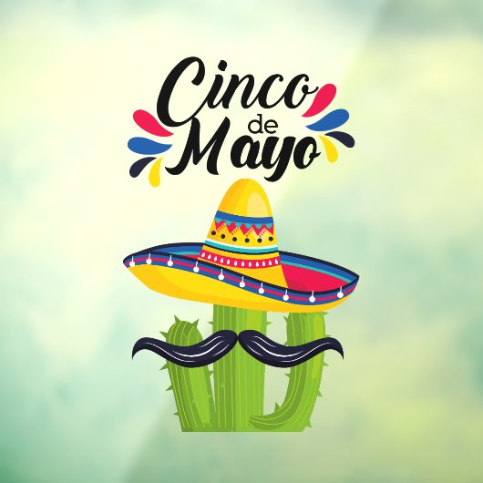 Cinco de Mayo Cactus Raamsticker (Vel 3)