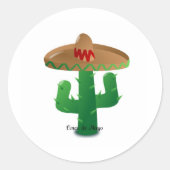 Cinco de Mayo-cactus Ronde Sticker (Voorkant)