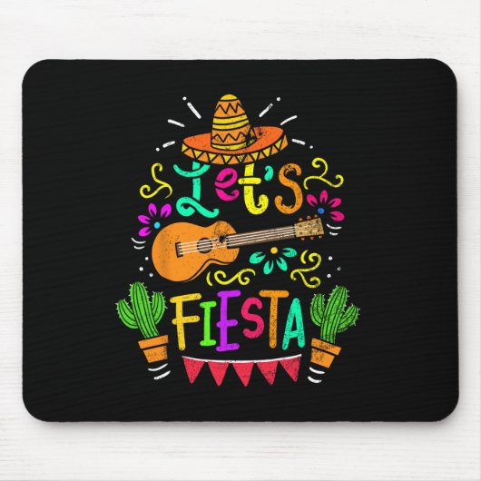 Cinco de Mayo Cactus Sombrero Guitar Muismat (Voorkant)