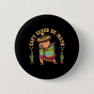 Cinco de Mayo Capybyras Mexicaanse Capybyra Kinder Ronde Button 5,7 Cm