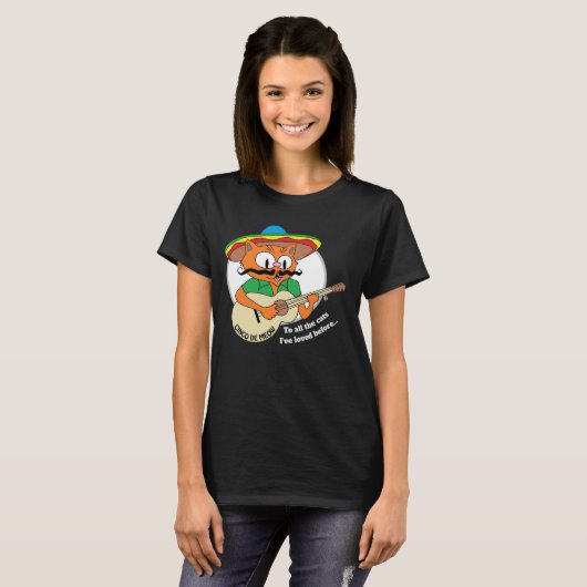 Cinco De Mayo Cartoon Cat Funny T-shirt (Voorkant volledig)