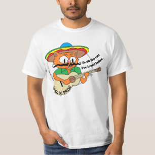 Cinco De Mayo Cartoon Kat Grappig T-shirt