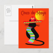 Cinco de mayo CAT-ontwerp—Schattig Briefkaart (Voorkant / Achterkant)