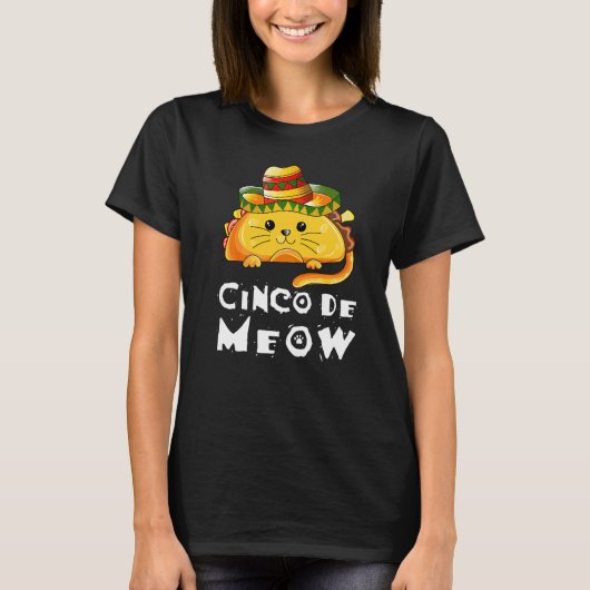 Cinco De Mayo Cat Tacos Mexican Party T-shirt (Voorkant)