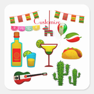 Cinco de Mayo Celebration Thunder_Cove Vierkante Sticker