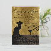 Cinco de Mayo Chat Noir/Gato Negro Kaart (Staand voorkant)