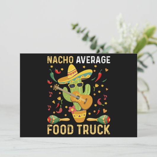 Cinco De Mayo Chef Nacho Gemiddeld Voedselwagentje Kaart (Staand voorkant)