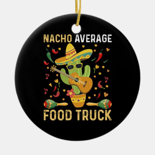 Cinco De Mayo Chef Nacho Gemiddelde Voedsel Vracht Keramisch Ornament (Voorkant)